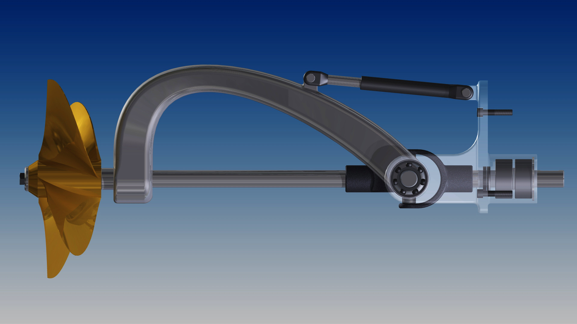 船舶推进机构3D图纸 艉机三维建模 STEP格式